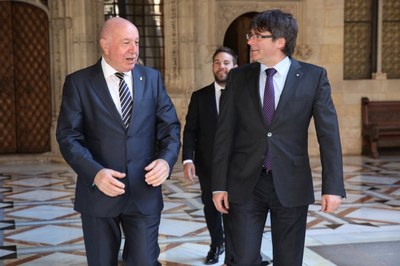Carlos Barrera i Carles Puigdemont, al Palau de la Generalitat (Foto: CGA)