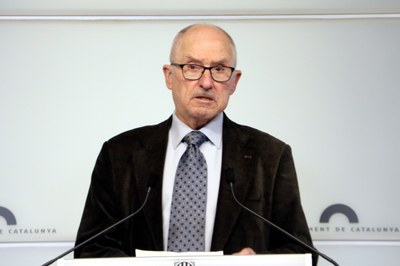 Rafael Ribó, en una roda de premsa al Parlament (Foto: ACN)