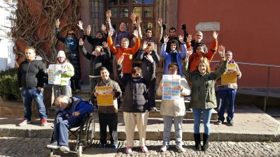 Acció del Taller Claror pel Dia de les Persones amb Discapacitat