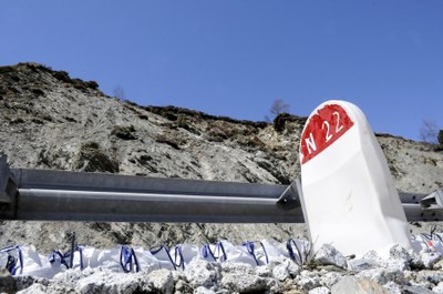 La carretera RN22, tancada a causa d'una esllavissada (Foto: Govern d'Andorra)