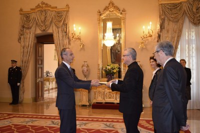 Presentació de cartes credencials del nou ambaixador d'Alemanya a Andorra (Foto: Bisbat d'Urgell)