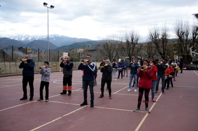 Assaig dels Armats de la Seu, a l'Escola Pau Claris (Foto: ACN)