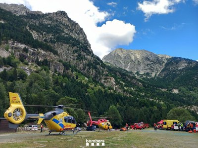 Operatiu de recerca de l'excursionista desaparegut dimecres a la Vall de Boí, que ha estat trobat mort aquest divendres (Foto: Bombers)