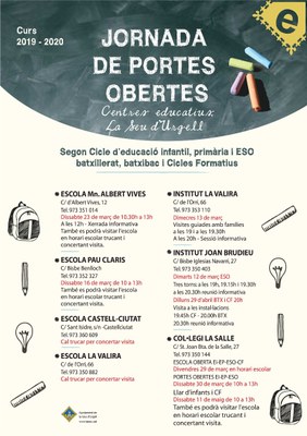 Cartell sobre les jornades de portes obertes