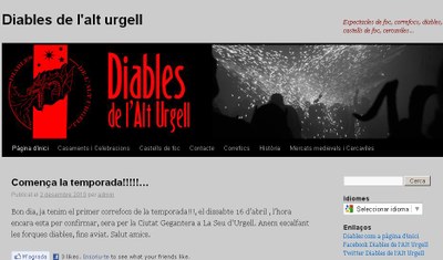 Diables Alt Urgell - Pàgina web