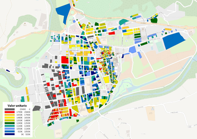 Mapa de valor dels habitatges a la Seu d'Urgell (Font: Precioviviendas)