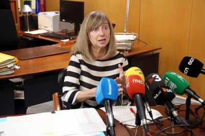 Lucía Jiménez presenta la Memòria Judicial 2022 de la demarcació de Lleida, aquest divendres passat (Foto: ACN)