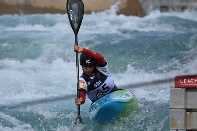 Miquel Travé, a la competició de caiac cross dels Mundials 2023 (Foto: RFEP)