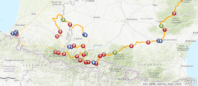 Etapes del Tour 2018 als Pirineus (letour.fr)