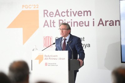 Jaume Giró presenta, a Puigcerdà, els pressupostos 2022 de la Generalitat (Foto: Delegació Govern Alt Pirineu i Aran)