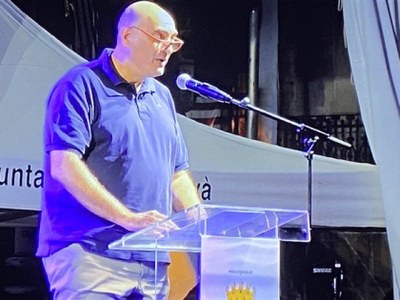 Xavier Bosch llegeix l'Homilia Laica de la Fira del Llibre del Pirineu 2021 (Aj. Organyà)