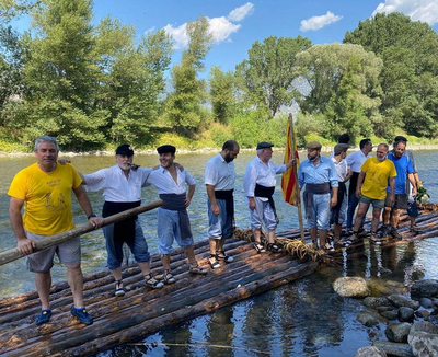 La Baixada dels Raiers de la Ribera del Segre, a Coll de Nargó, l'agost de 2021 (Foto: Raiers Nargó / arxiu)