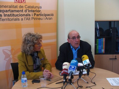 Mercè Claramunt i Àngel Joval, a la delegació d'Interior a la Seu