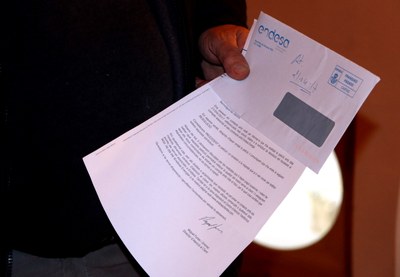 Carta en què Endesa accepta l'autoliquidació de factura a la Vall Fosca