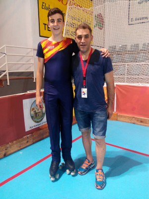 Enric Porta, amb l'entrenador Xavi Orrit