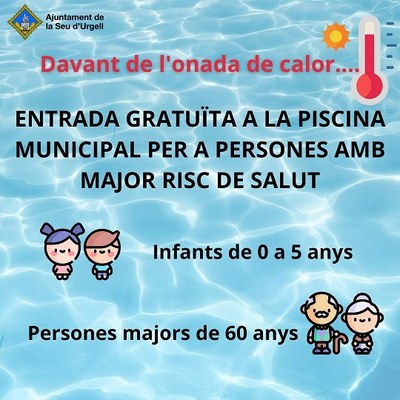 Entrada gratuïta a la piscina municipal de la Seu per a majors de 60 anys i menors de 5 anys per l'onada de calor