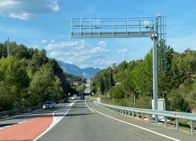 El punt de la C-14 a Bassella on s'ha instal·lat un radar de tram (Fotor d'arxiu)