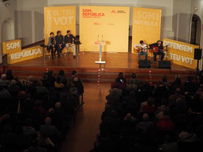 Moment de l'acte d'ERC a la Sala Sant Domènec de la Seu
