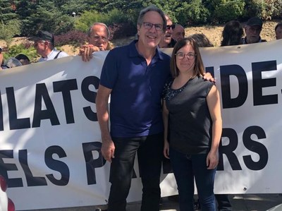 Bailac i Caminal en la concentració de protesta dels jubilats d'ENDESA, el passat mes de setembre a Madrid (Foto: ERC)