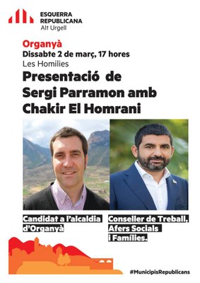 Presentació de Sergi Parramon com a cap de llista d'ERC a Organyà