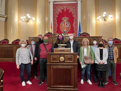 Representants d'ERC de Tremp a la sala noble del Senat (Foto: ERC Tremp)