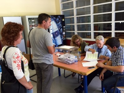 Mesa a la Seu durant les eleccions del 27-S