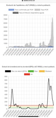 Evolució dels casos de coronavirus a l'Alt Urgell des de l'inici de la pandèmia (Dades Covid)