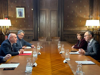 Reunió entre el cap de Govern d'Andorra, Xavier Espot, i el delegat del Govern d'Espanya a Catalunya, Carlos Prieto (Foto: Delegació del Govern d'Espanya a Catalunya)