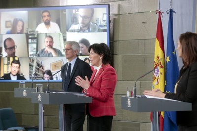 La ministra d'Educació, Isabel Celaá, durant la roda de premsa (Foto: Govern espanyol)