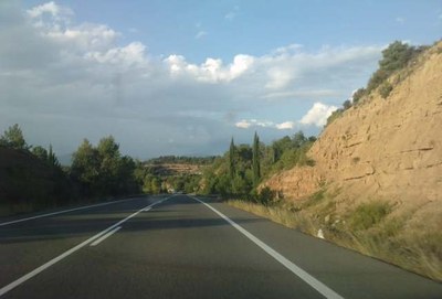 La carretera C-14, al terme municipal de Bassella (Foto: arxiu)