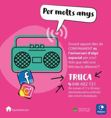 Felicitacions d'aniversari per a joves a RàdioSeu