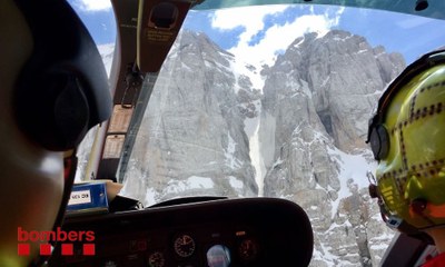 Rescat d'excursionistes ferits a la Canal de l'Ordiguer (Foto: Bombers)
