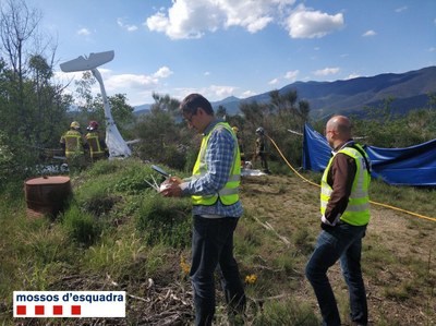 Accident de l'ultralleuger a l'aeroport Andorra-la Seu d'Urgell 16.05.2018 (Foto: Mossos d'Esquadra)