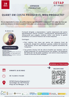 Formació sobre gestió econòmica per a petits empresaris del sector agroalimentari 