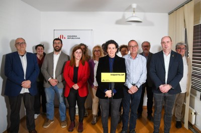 Roda de premsa de Marta Rovira i els candidats d'ERC a l'Alt Pirineu i Lleida (Foto: ERC)