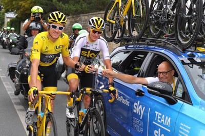 Geraint Thomas i Chris Froome (Team Sky)