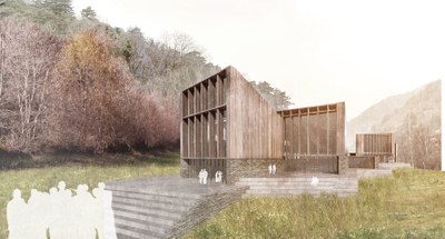 Esbòs del centre d'investigació que Grifols havia projectat a Ordino (Govern d'Andorra)