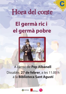 Cartell de l'activitat de Pep Albanell a la Biblioteca Sant Agustí 