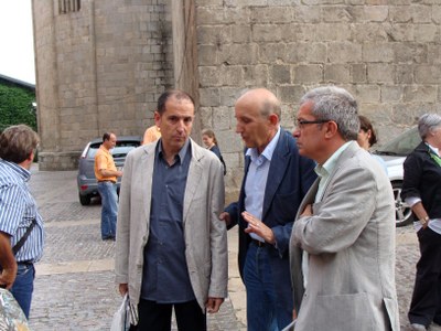 Joan Saura, amb Josep M. Carles i Àngel Joval