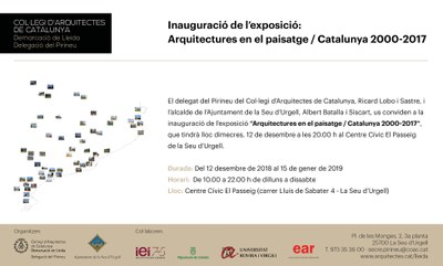 Exposició 'Arquitectures en el paisatge. Catalunya 2000-2017'