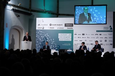 Quim Torra durant la inauguració de la Trobada Empresarial al Pirineu
