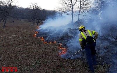 Incendi de vegetació a Les