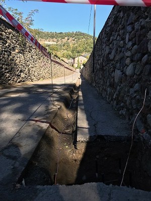 Obres de reurbanització al carrer Bellavista de la Seu