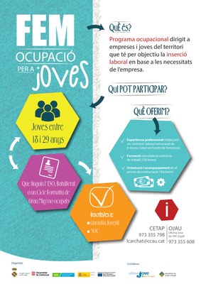 Programa 'Fem ocupació per a joves' a  l'Alt Urgell