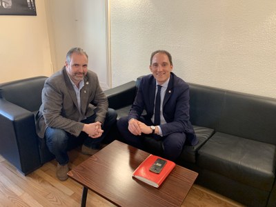 Reunió de Crespín amb l'alcalde de la Seu (Foto: Ajuntament de la Seu)