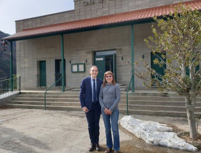 Reunió de José Crespín amb l'alcaldessa del Pont de Bar, Rosa Andorrà (Foto: Subdelegació Govern espanyol a Lleida)