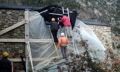 Treballs a l'església de Sant Vicenç d'Enclar (Foto: Govern d'Andorra)