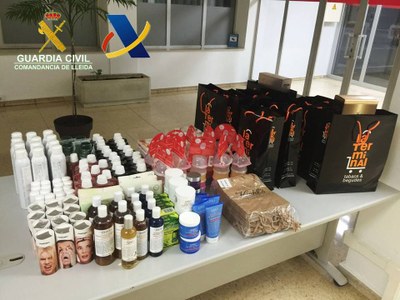 Productes de parafarmàcia intervinguts (Foto: Guàrdia Civil)