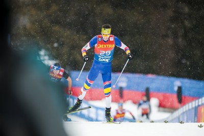 Irineu Esteve a l'última prova del Tour de Ski, aquest diumenge a Val di Fiemme (Foto: FAE)