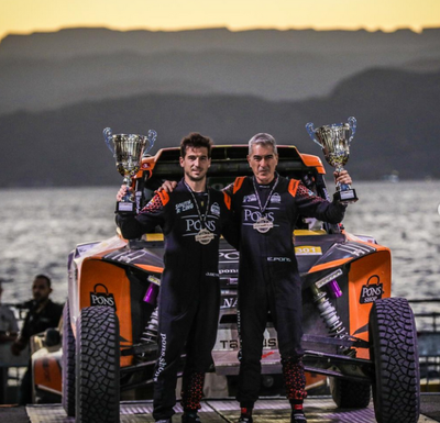 Jaume Betriu i Eduard Pons, a la prova de Copa del Món de 'Baja' disputada a Jordània (Foto: Pons Rally Sport)